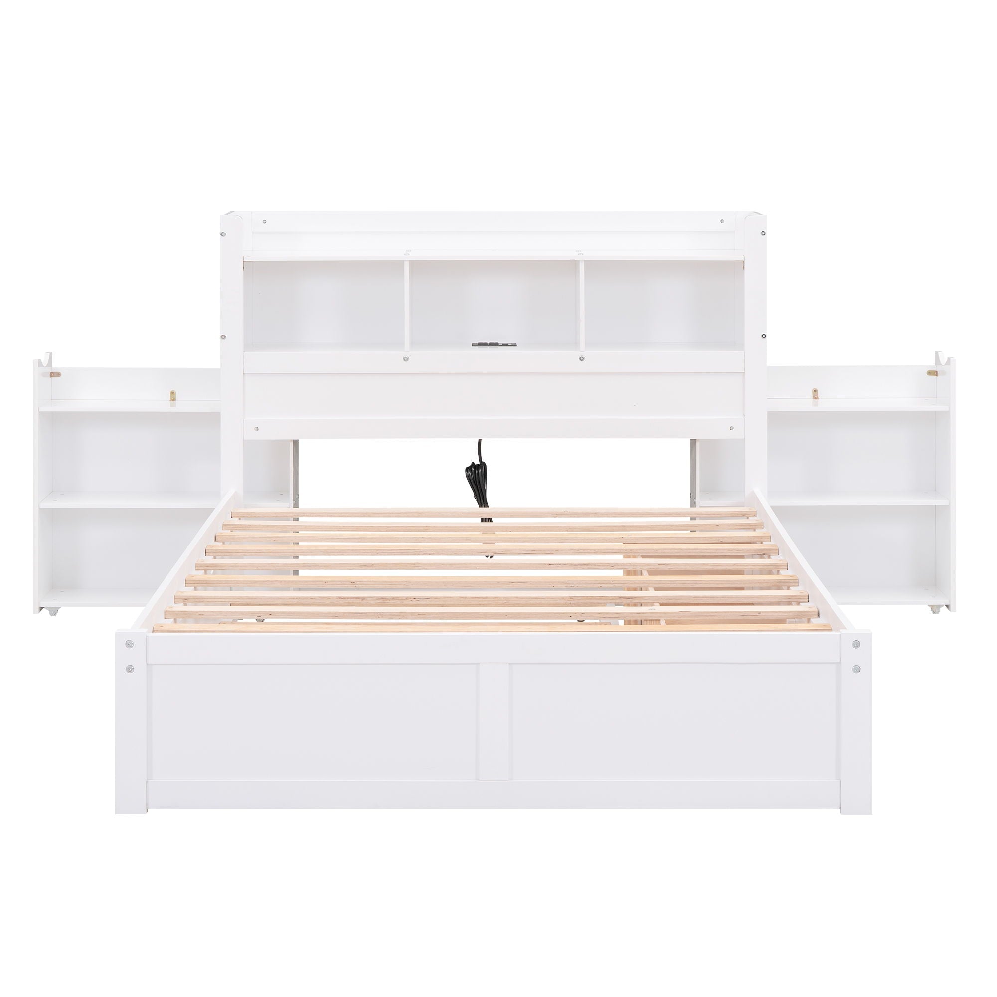 Storage Platform Bed With Pull Out Shelves, Trundle, And 2 Drawers by HouseOfZazla