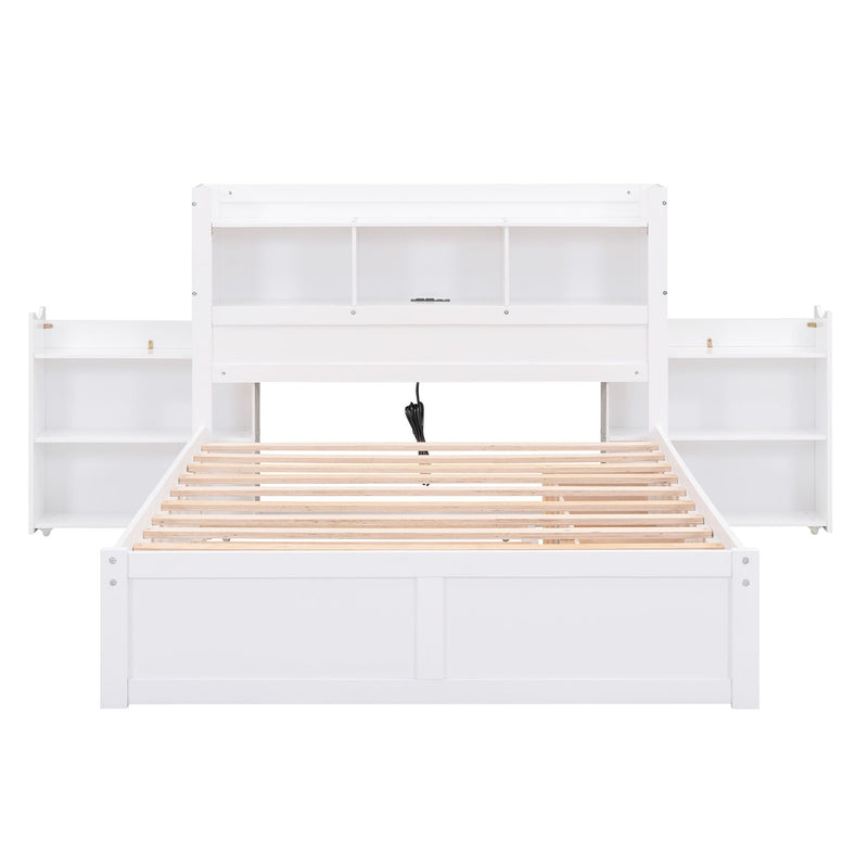 Storage Platform Bed With Pull Out Shelves, Trundle, And 2 Drawers by HouseOfZazla