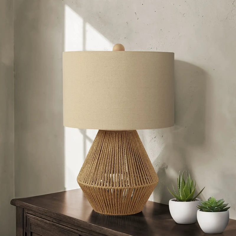 Lighting, Table Lamp, Rope, Resin, Transitional - Brown by Unique Piece Furniture