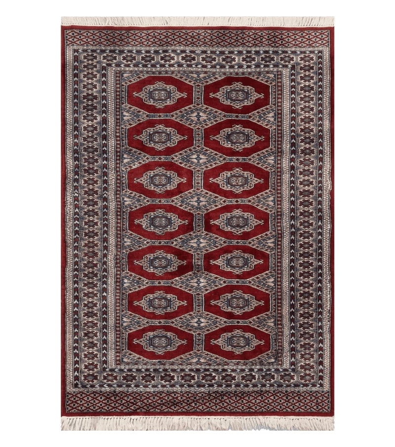 4' X 6' Vintage Handmade Pakistan Turkoman Bokhara Fine Woven Wool Rug Nice by Jewel Rugs