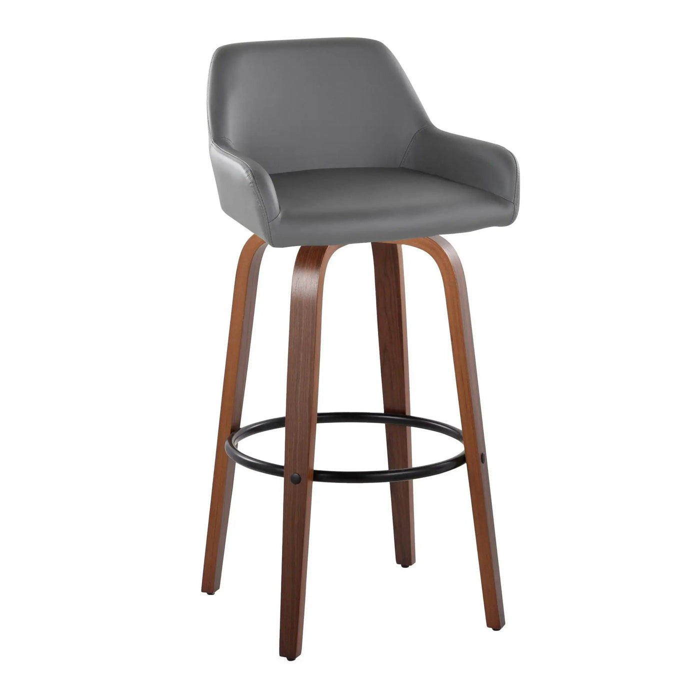 Daniella - Contemporary Fixed Height, Barstool & Swivel And Round Footrest (Set of 2) by HouseOfZazla