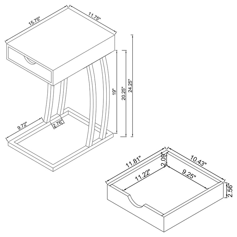 Hi-Tech Accent Table With USB Ports by HouseOfZazla