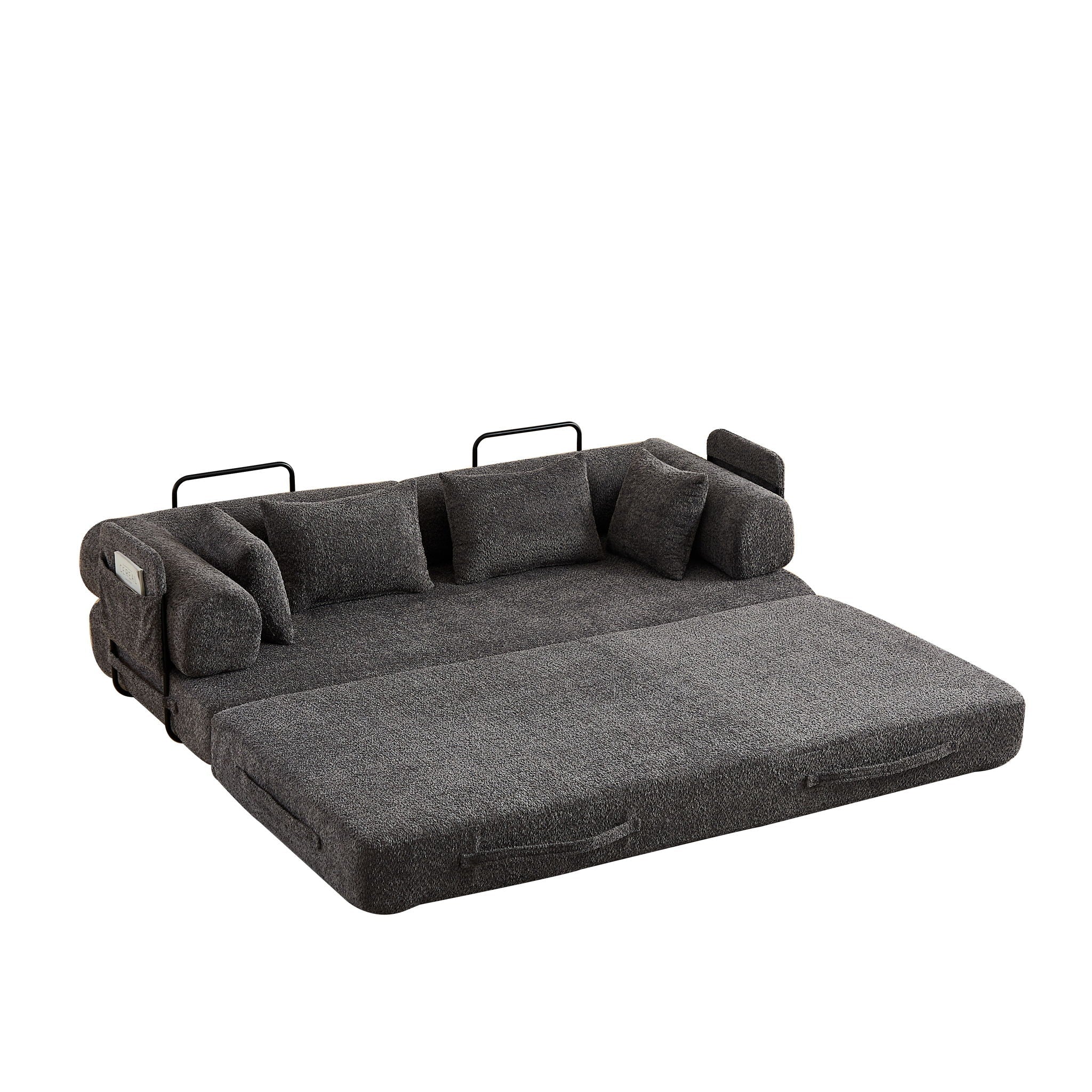 Convertible Sleeper Sofa Bed With Cylindrical Pillow by HouseOfZazla