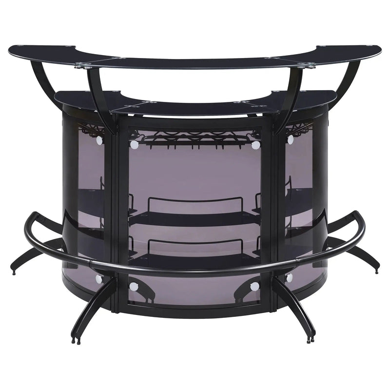 Dallas 3-piece Curved Freestanding Home Bar Cabinet Black by Unique Piece Furniture