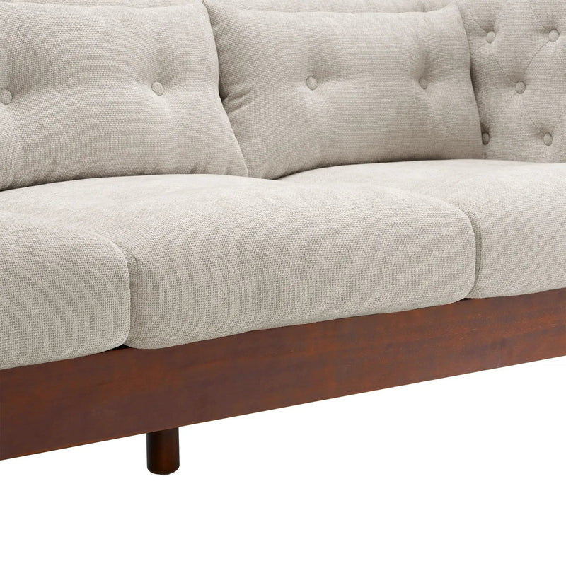 Upholstered Sofa Modern 3 Seater Sofa Couch With Tufted Design For Living Room by HouseOfZazla