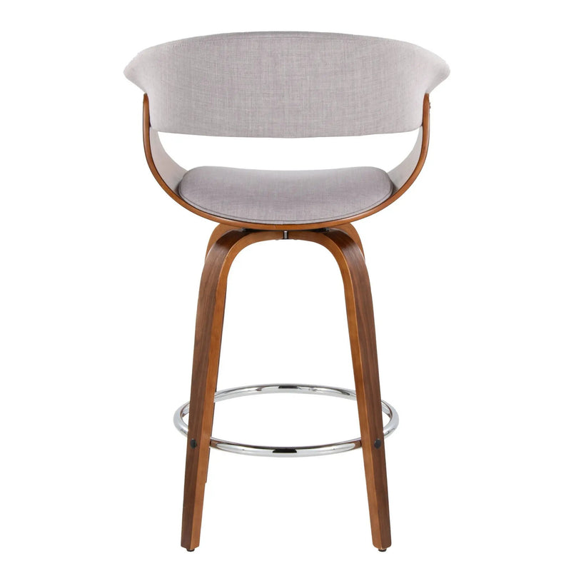 Vintage Mod - Mid Century Modern Fixed Height Counter Stool With Swivel With Round Footrest (Set of 2) by Unique Piece Furniture