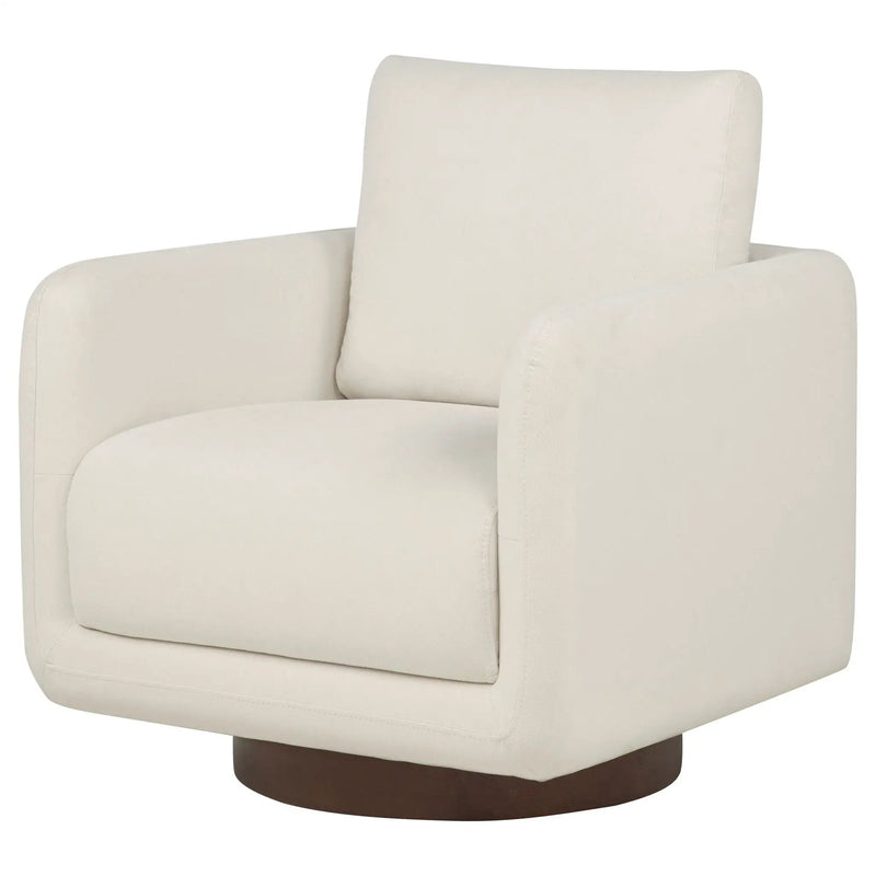 Iris Fabric Upholstered Swivel Accent Chair Ivory by Unique Piece Furniture