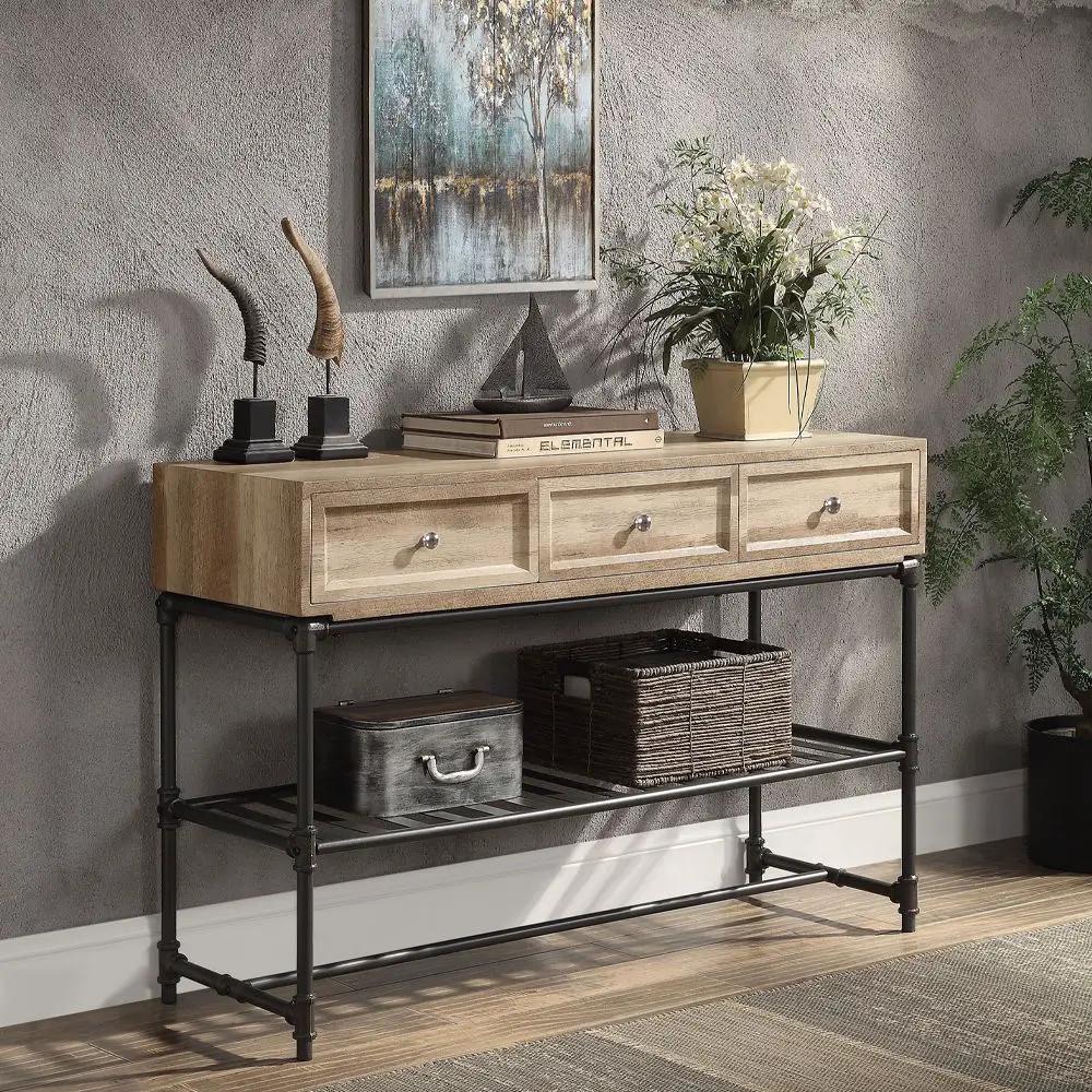 Brantley II - Sofa Table - Oak & Sandy Black by Unique Piece Furniture