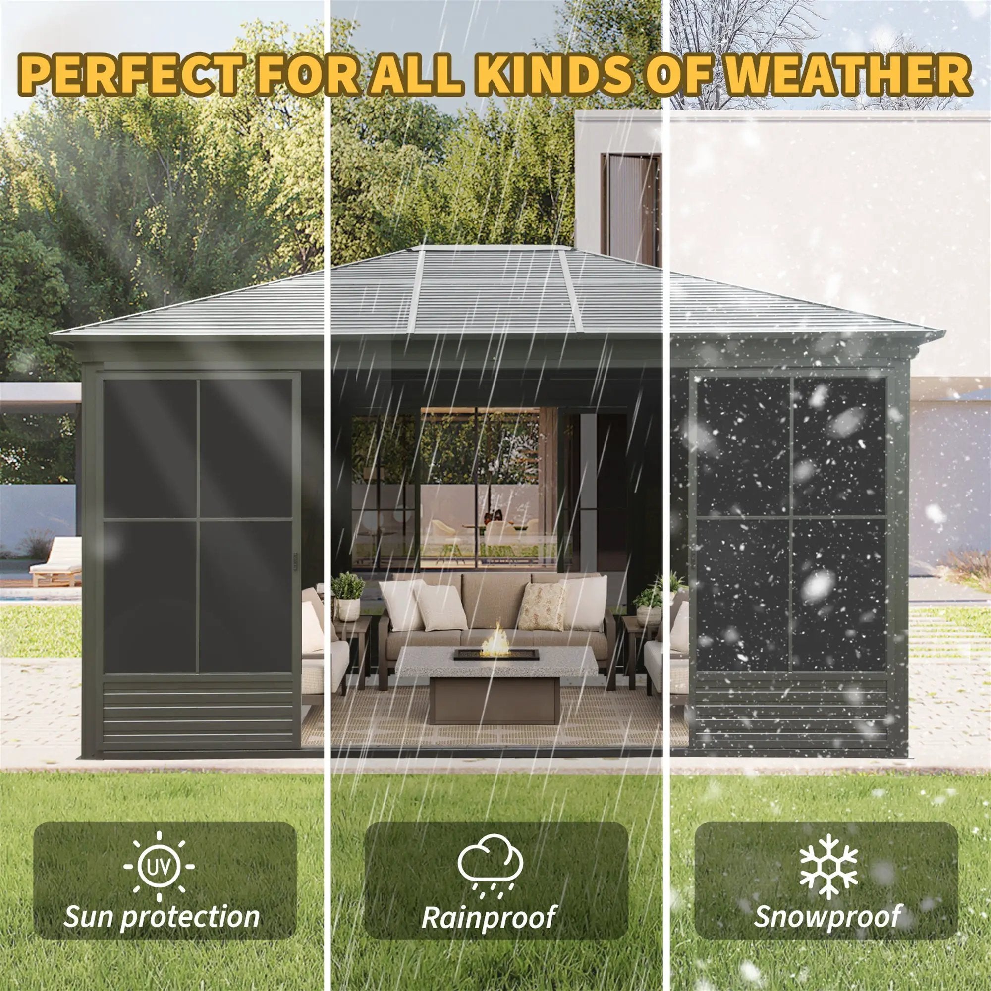 12x14FT Outdoor Sunroom Gazebo by HouseOfZazla
