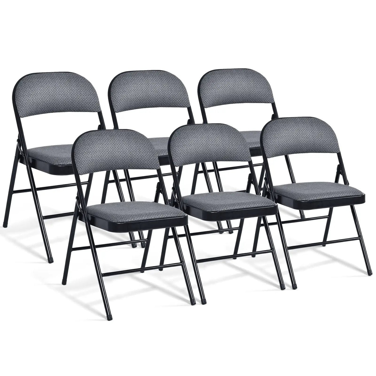 4 Pieces Fabric Upholstered Padded Seat Folding Chairs Seet, photo 17 of 18