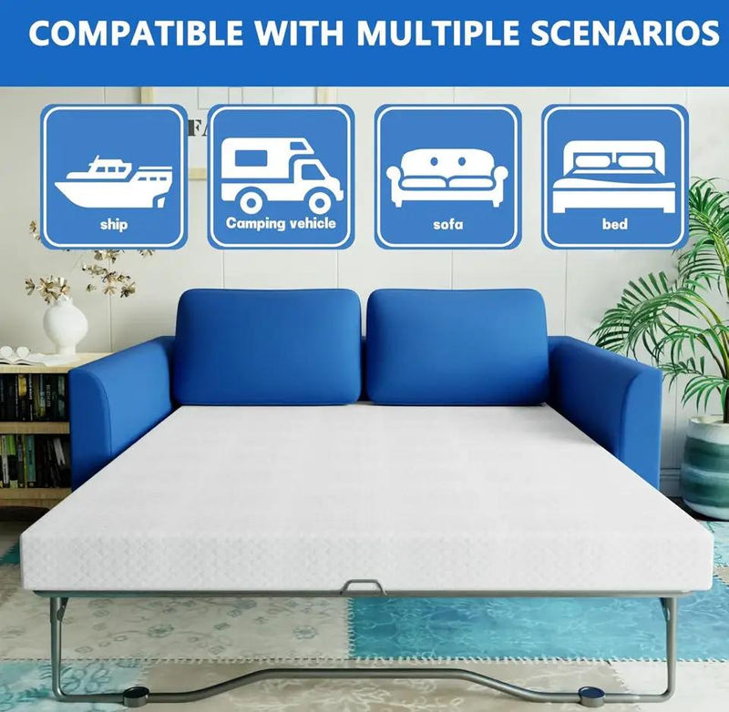 Brand New 4.5 Inch Cold Gel Memory Foam Mattress Replacement for Sleeper Sofa and Couch Beds - Queen Size CertiPUR-US Certified (Sofa Not Included) by Selzalot