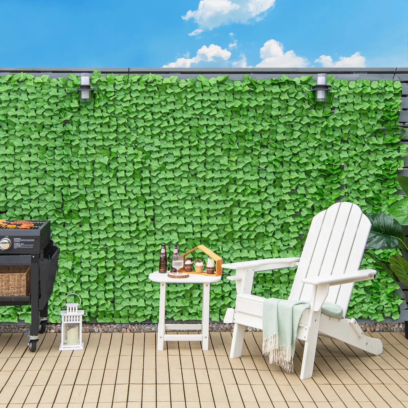Artificial Ivy Privacy Fence 118 x 39 Inch Green Hedge Screen by DirectDeals