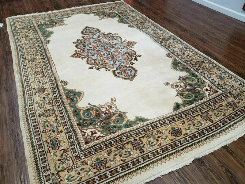 6' X 9' Vintage Handmade India Open Field Tribal Wool Rug Carpet Medallion Nice by Jewel Rugs