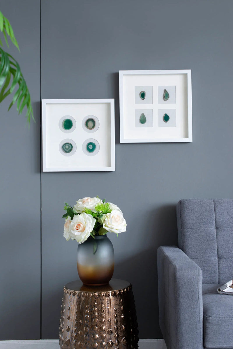Set of 2 Shadow Box Wall Décor with Agate by HouseOfZazla