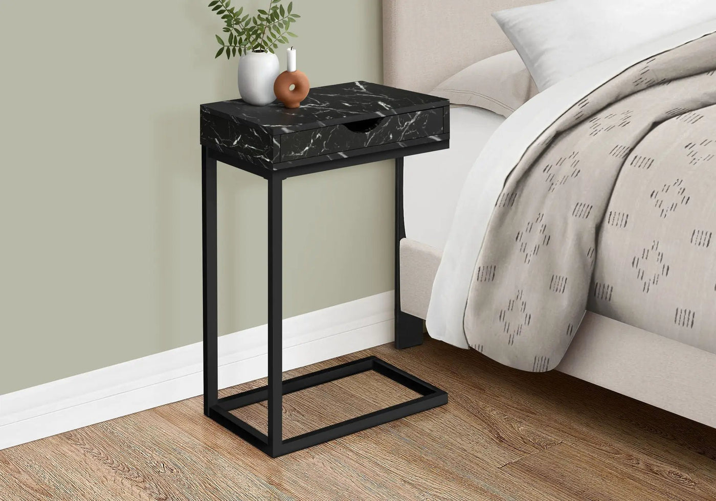 Accent Table, C - Shaped Contemporary & Modern Elegant Design by Unique Piece Furniture