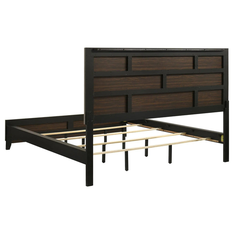Valen Wood California King Panel Bed Light Taupe by Unique Piece Furniture