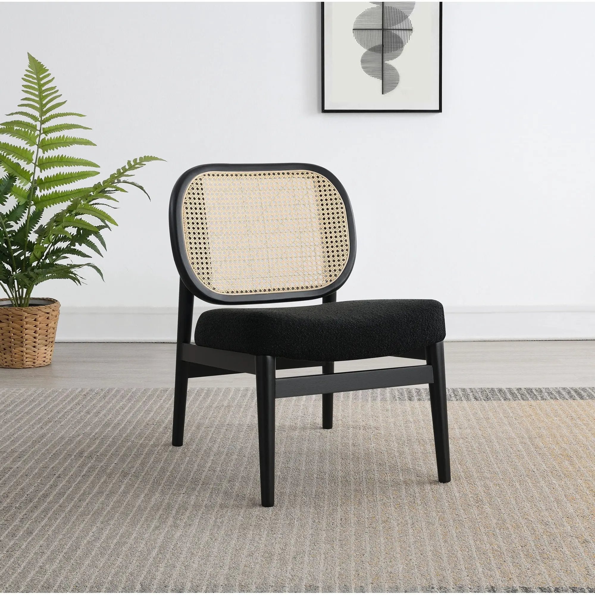 Quinne - Accent Chair With Padded Seat - Black by HouseOfZazla
