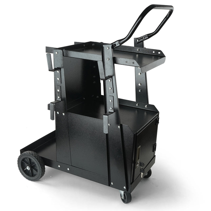 Welding Cart, 2-Tier Heavy Duty Welder Cart with Lockable Cabinet by HouseOfZazla