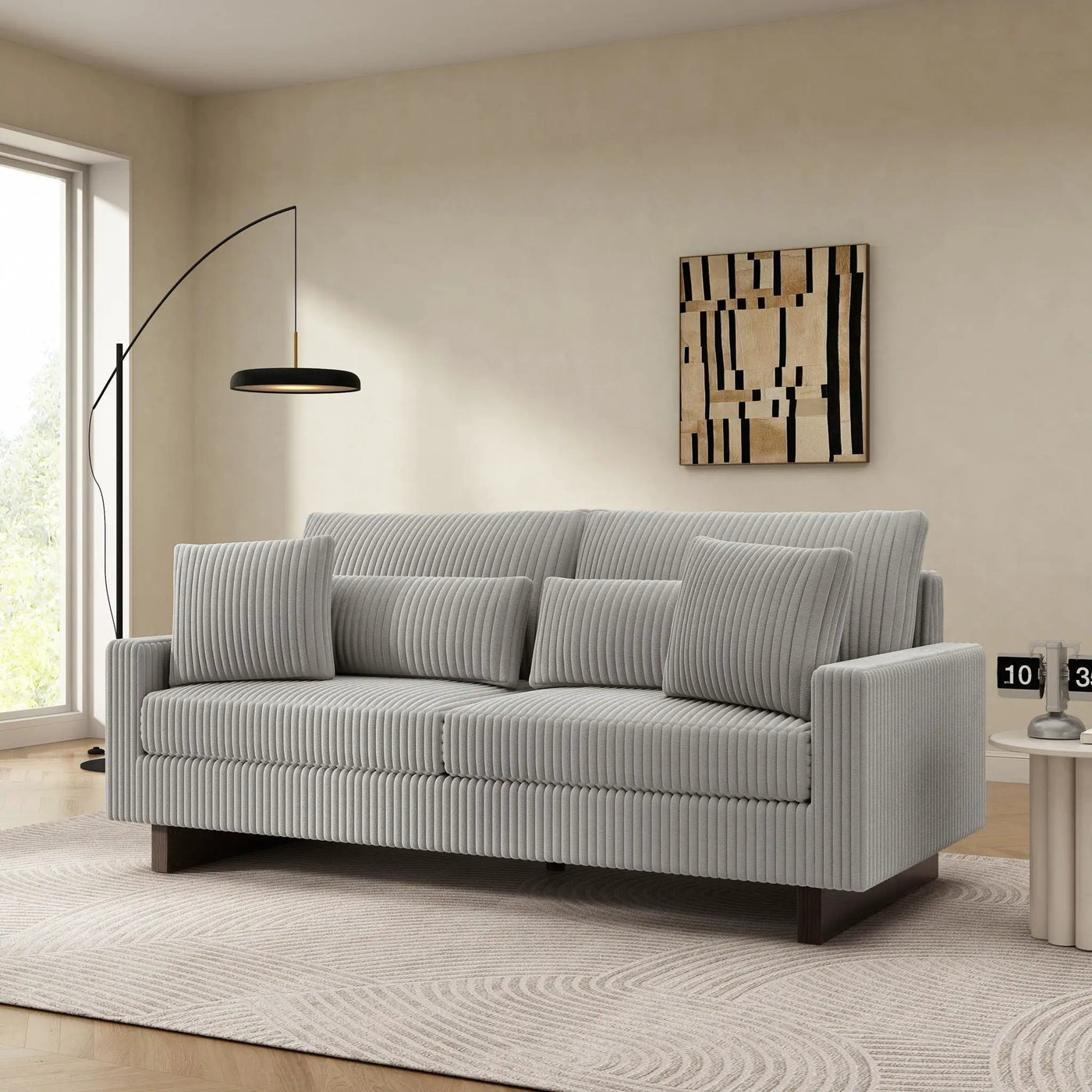 Modern Loveseat Sofa With 4 Pillows by HouseOfZazla