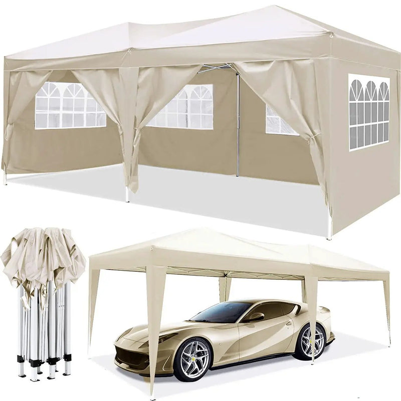 10'x20' EZ Pop Up Canopy Outdoor Portable Party Folding Tent with 6 Removable Sidewalls by HouseOfZazla