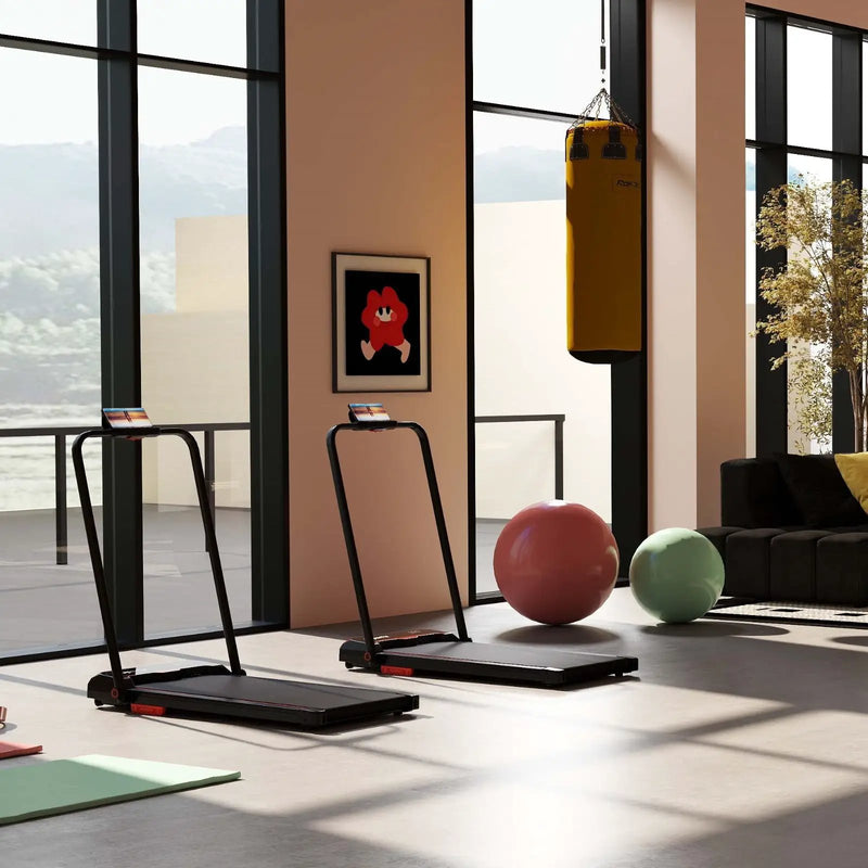Fitness Room Bundle: Hanging Punching Bag Set + Folding Treadmill by DirectDeals