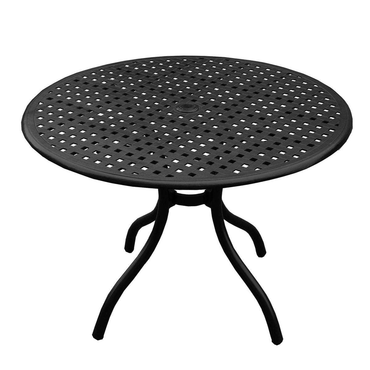 Modern Outdoor Mesh Aluminum 42-in Round Patio Dining Table by Sharicks