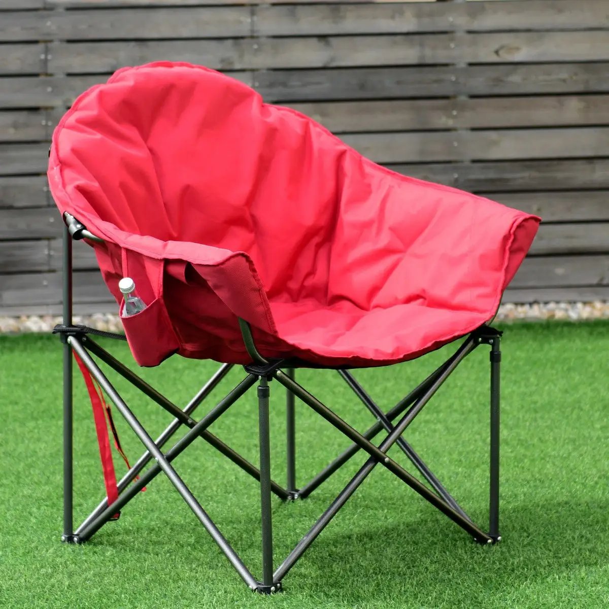 Oversized Folding Camping Moon Chair with Cup Holder by DirectDeals