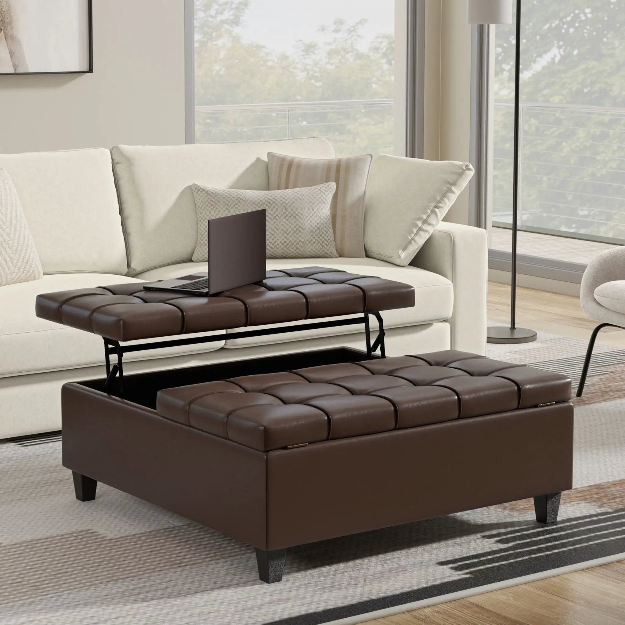 Harrison - Upholstered Coffee Table Storage Ottoman by Unique Piece Furniture