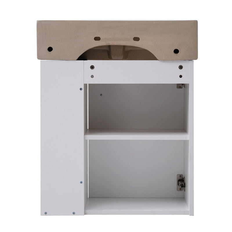 Modern Floating Bathroom Vanity With Ceramic Basin Perfect For Small Bathrooms by HouseOfZazla