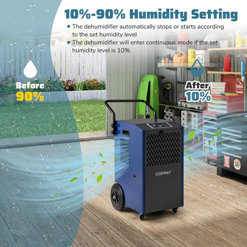 154 Pints Commercial Dehumidifier with Pump and Drain Hoses by DirectDeals