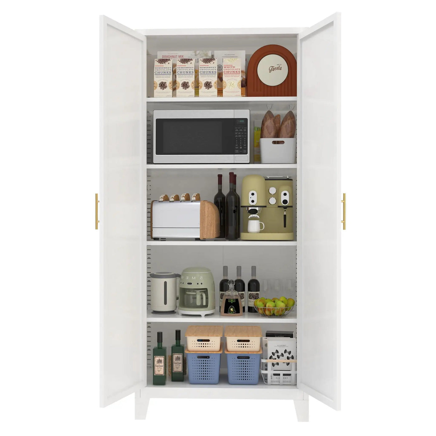 Shapely Doors Cabinet, Metal Storage Cabinet With Doors And Adjustable Shelves by HouseOfZazla