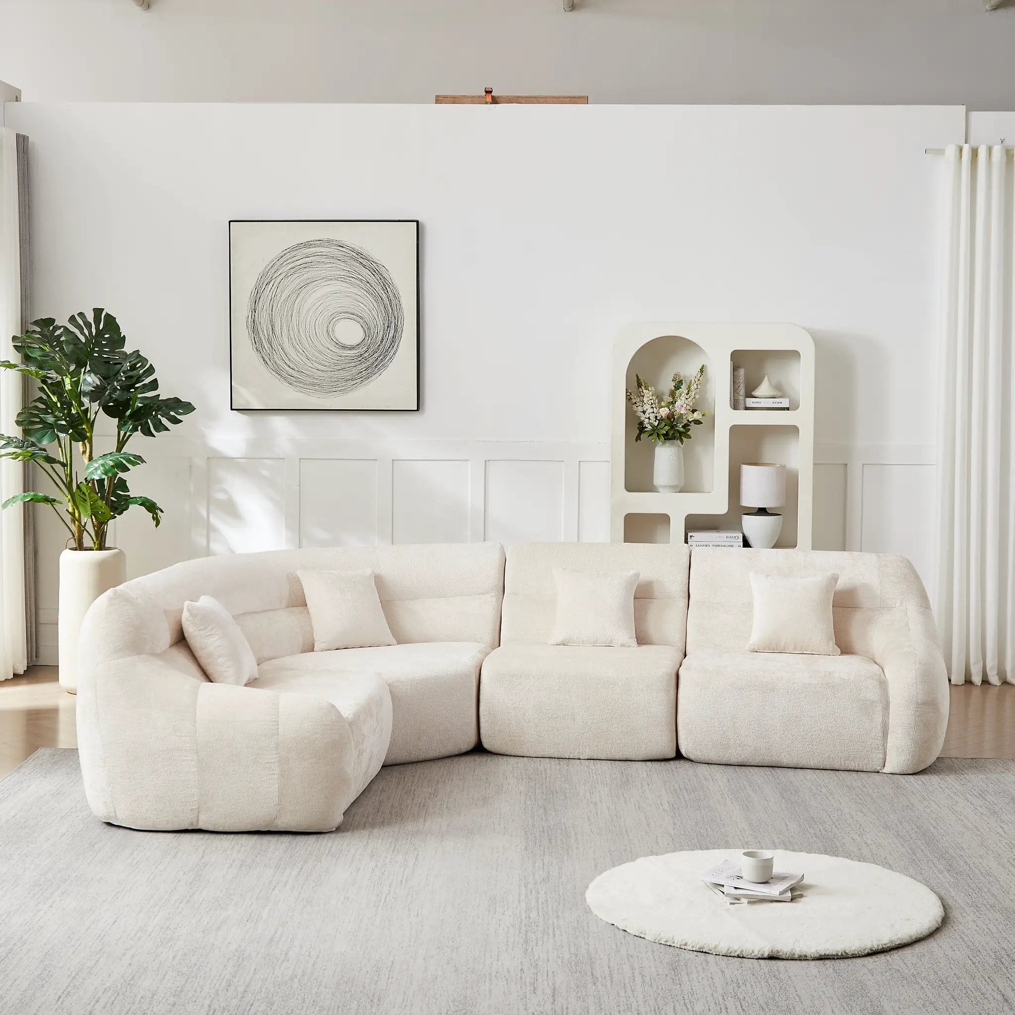 123.2-Inch Modern Luxury Curved Corner Sectional Sofa by HouseOfZazla
