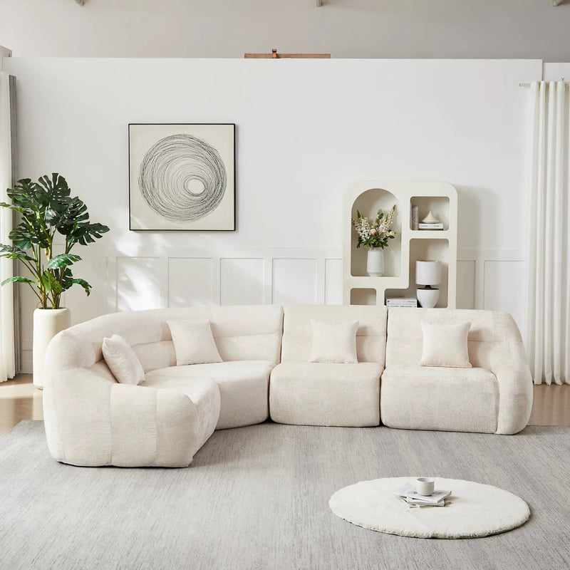 123.2-Inch Modern Luxury Curved Corner Sectional Sofa by HouseOfZazla