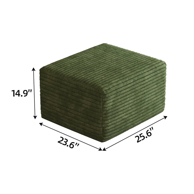 Green Sofa Ottoman – Plush Corduroy Fabric by HouseOfZazla