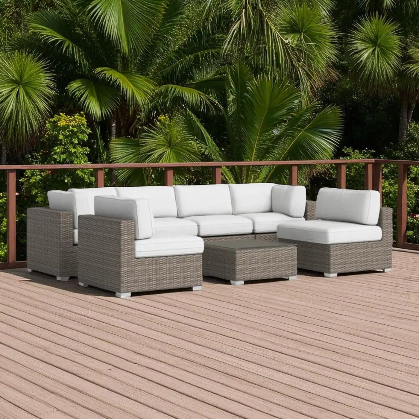 Seating Set With Cushions Handcrafted Wicker Design by HouseOfZazla