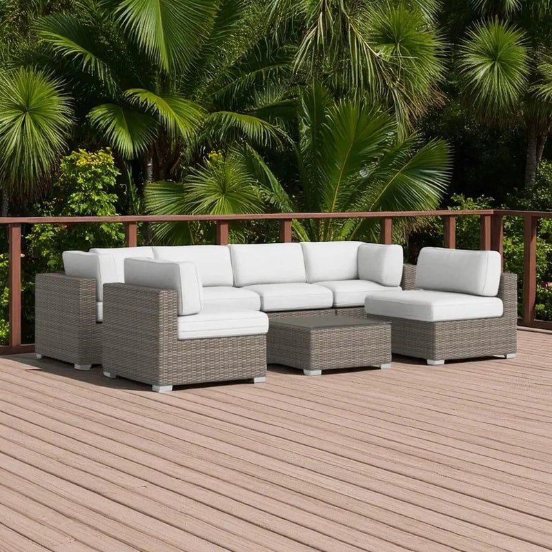 Seating Set With Cushions Handcrafted Wicker Design by HouseOfZazla