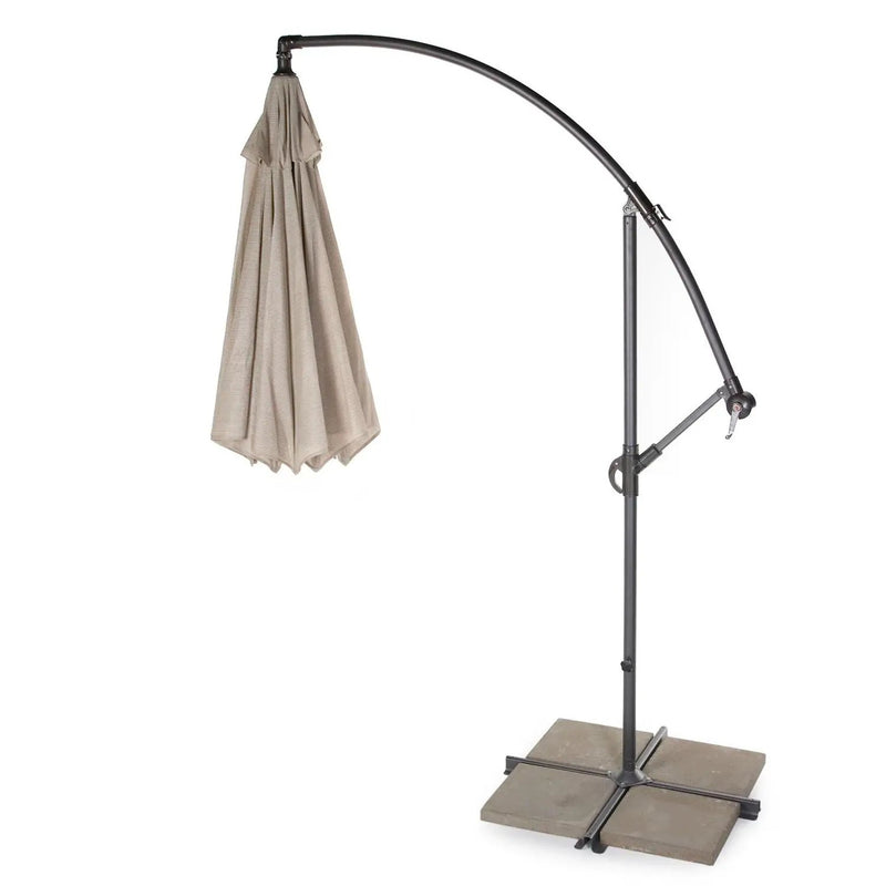 10 Foot Mocha Offset Patio Canopy Umbrella Rotates 360 Degrees by HomePacific