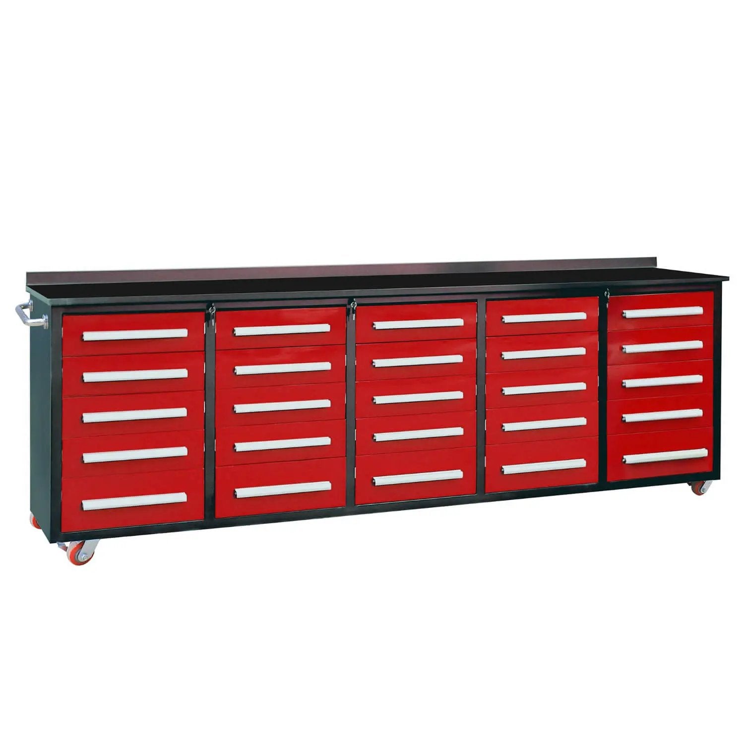 10ft 25-Drawer Storage Workbench with Wheels by Chery Industrial