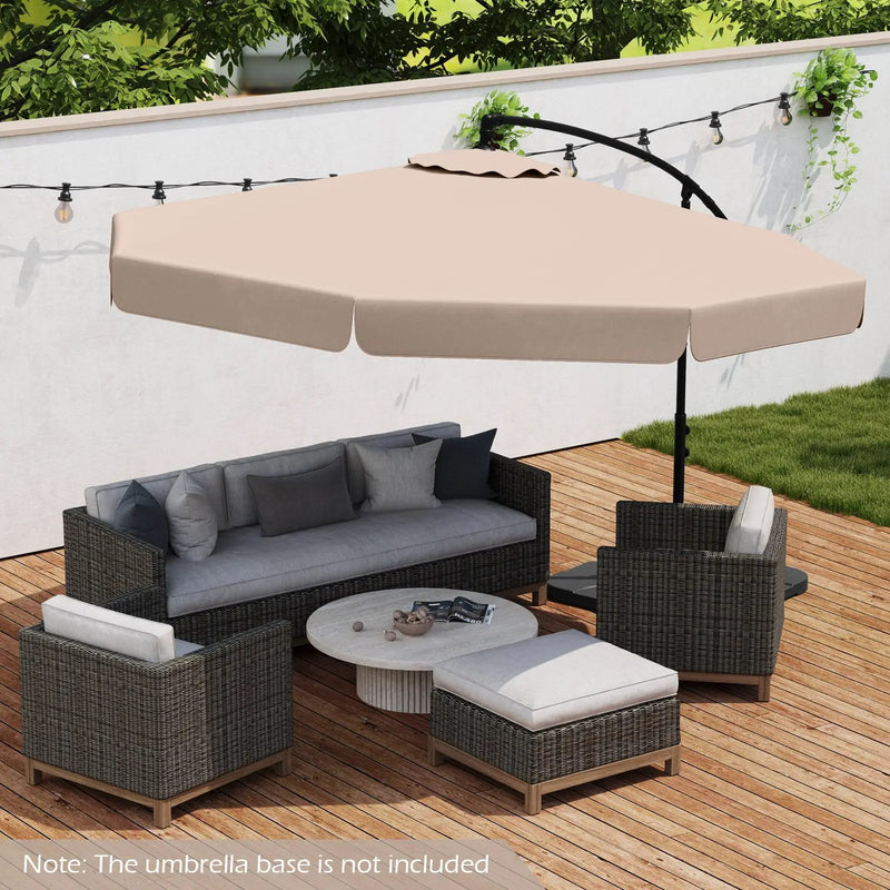 10 Feet Patio Cantilever Umbrella with Cover Tilt Adjustment and Ruffled Edge by DirectDeals