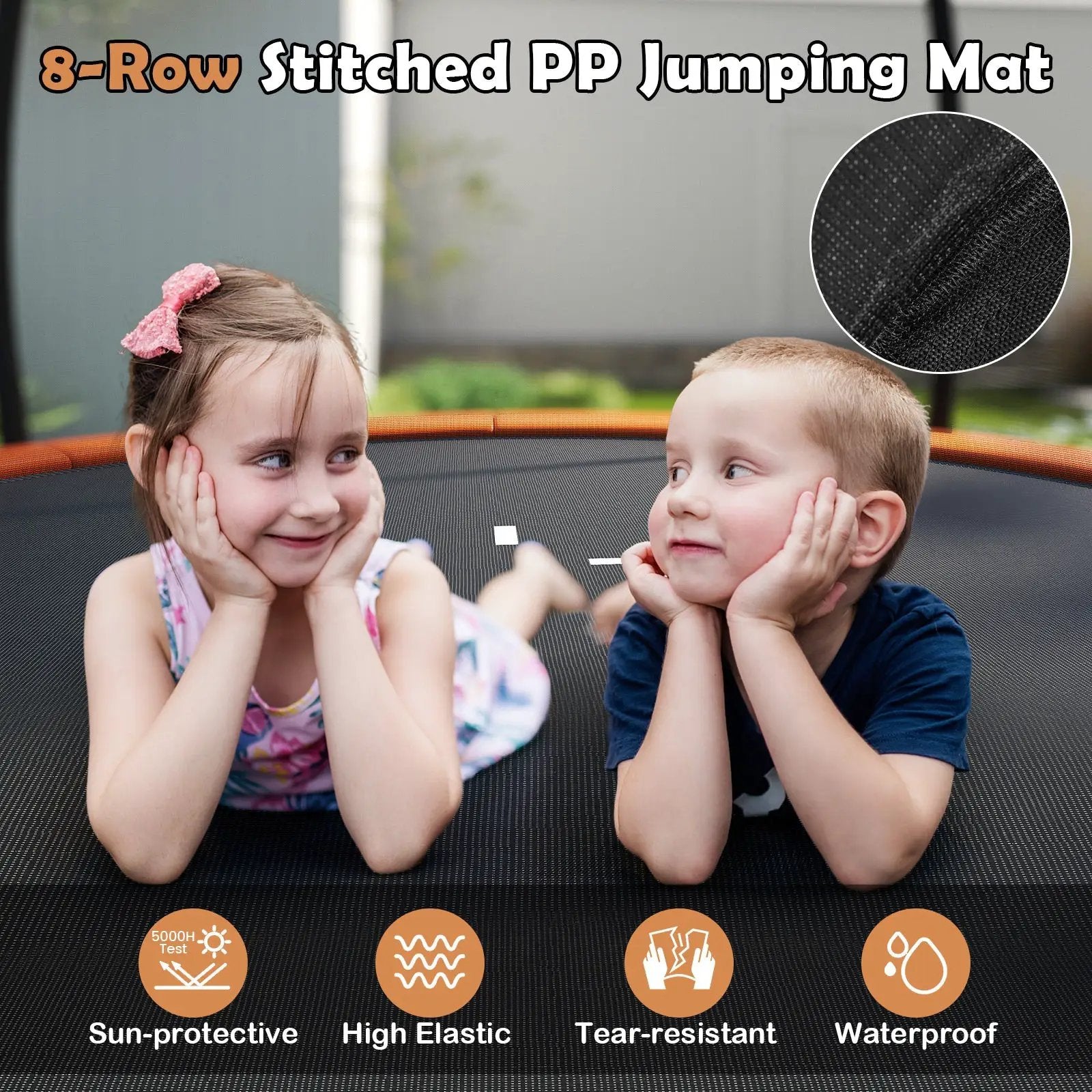 10FT Outdoor Trampoline Heavy-Duty Recreational Trampoline with Safety Enclosure Net by DirectDeals