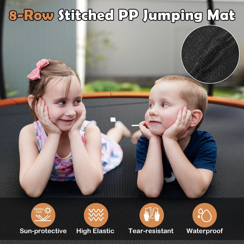 10FT Outdoor Trampoline Heavy-Duty Recreational Trampoline with Safety Enclosure Net by DirectDeals