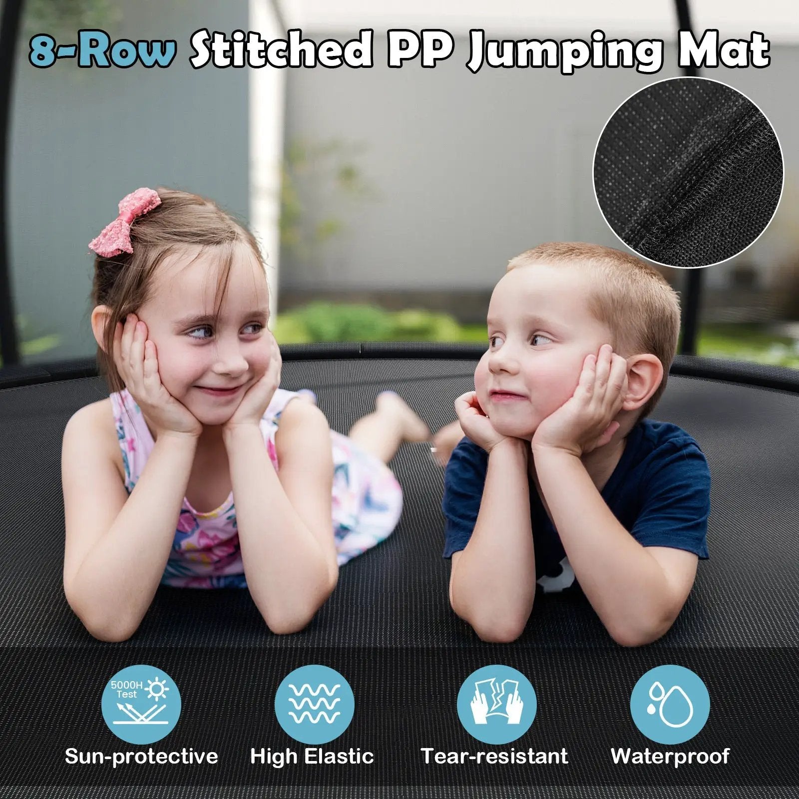 10FT Outdoor Trampoline Heavy-Duty Recreational Trampoline with Safety Enclosure Net by DirectDeals