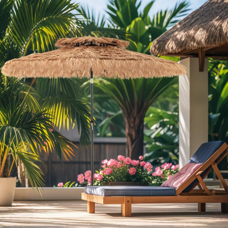 10 FT Tiki Patio Umbrella with 2-Tier Vented Canopy by DirectDeals