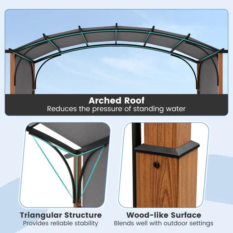 10 x 12 FT Outdoor Retractable Pergola with Retractable Canopy for Patio by DirectDeals