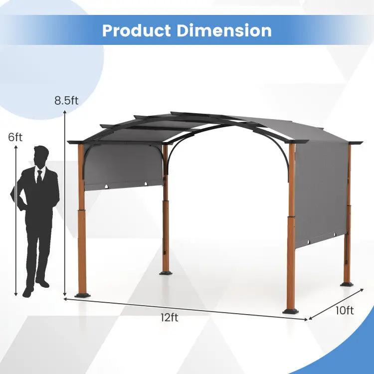10 x 12 FT Outdoor Retractable Pergola with Retractable Canopy for Patio by DirectDeals