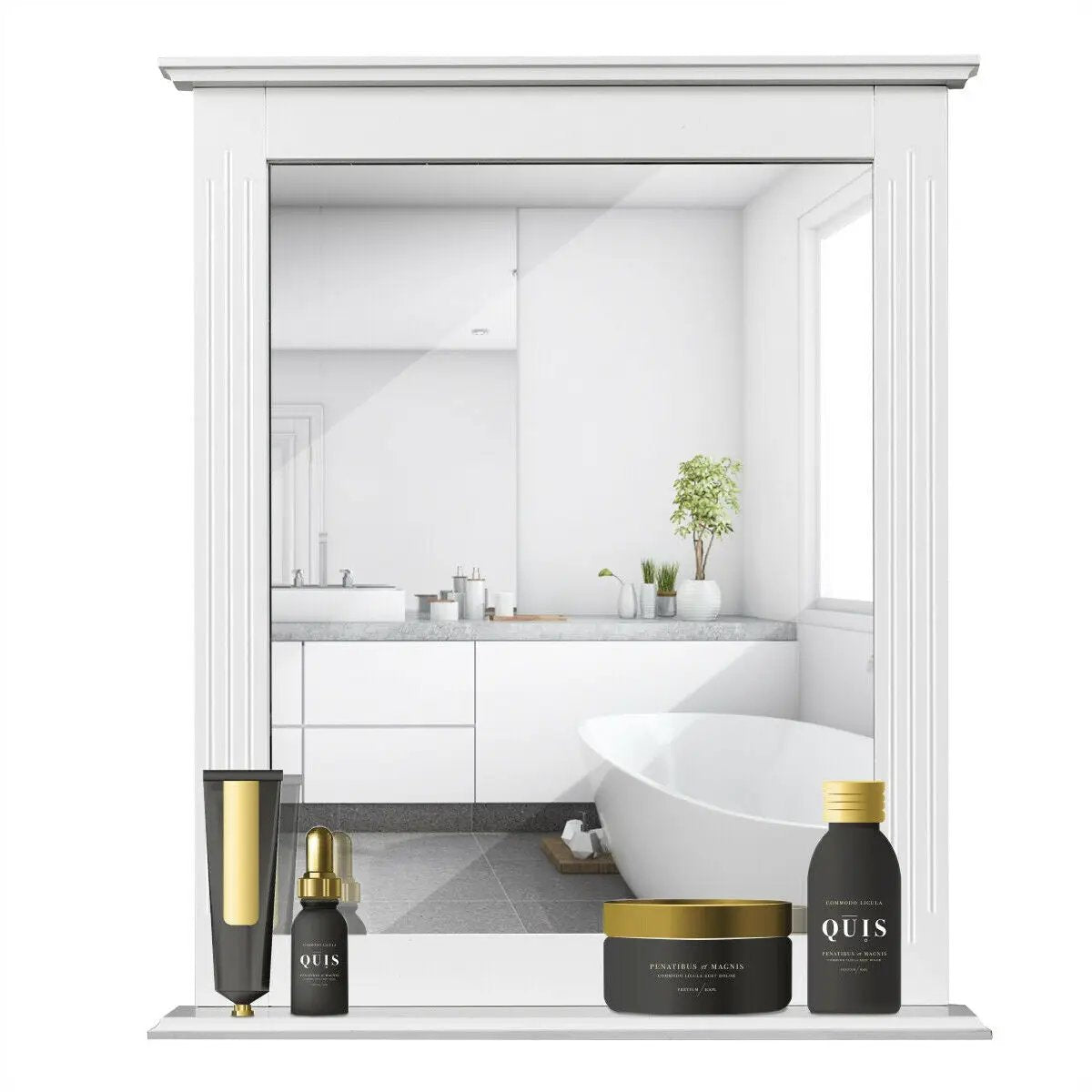 Wall-Mounted Multipurpose Vanity Mirror with Shelf, photo 7 of 11