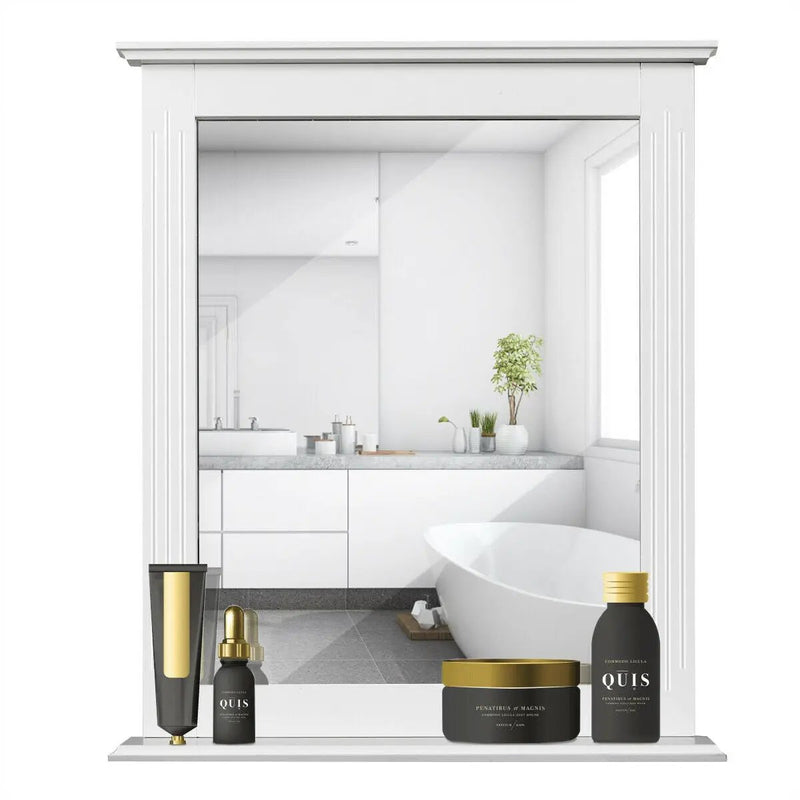 Wall-Mounted Multipurpose Vanity Mirror with Shelf by DirectDeals