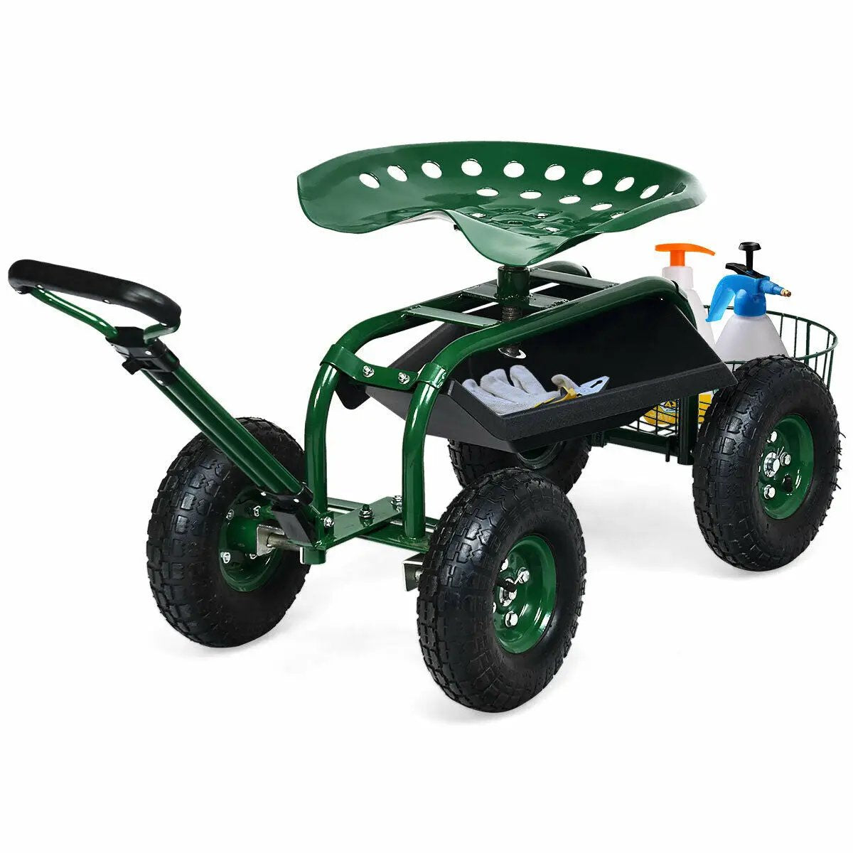 Heavy Duty Garden Cart with Tool Tray and 360 Swivel Seat, photo 4 of 10