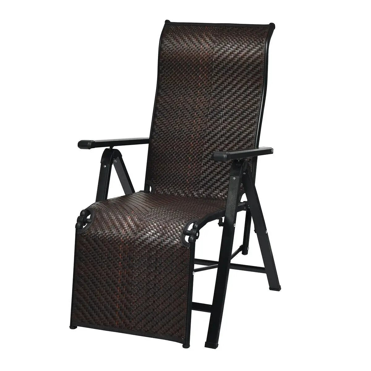 Patio Back Adjustable Rattan Folding Lounge Recliner by DirectDeals
