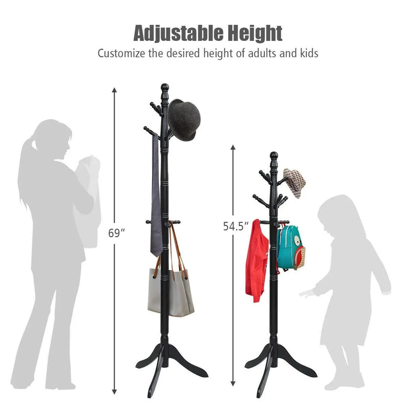 Entryway Height Adjustable Coat Stand with 9 Hooks by DirectDeals